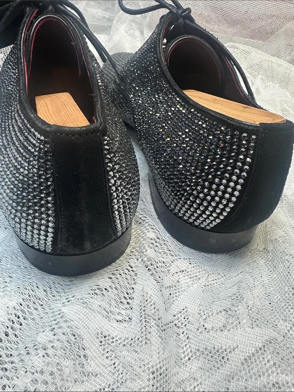 Dolce & Gabbana shoes loafers Rhinestones Derby satin footbed 9 Nice $2630